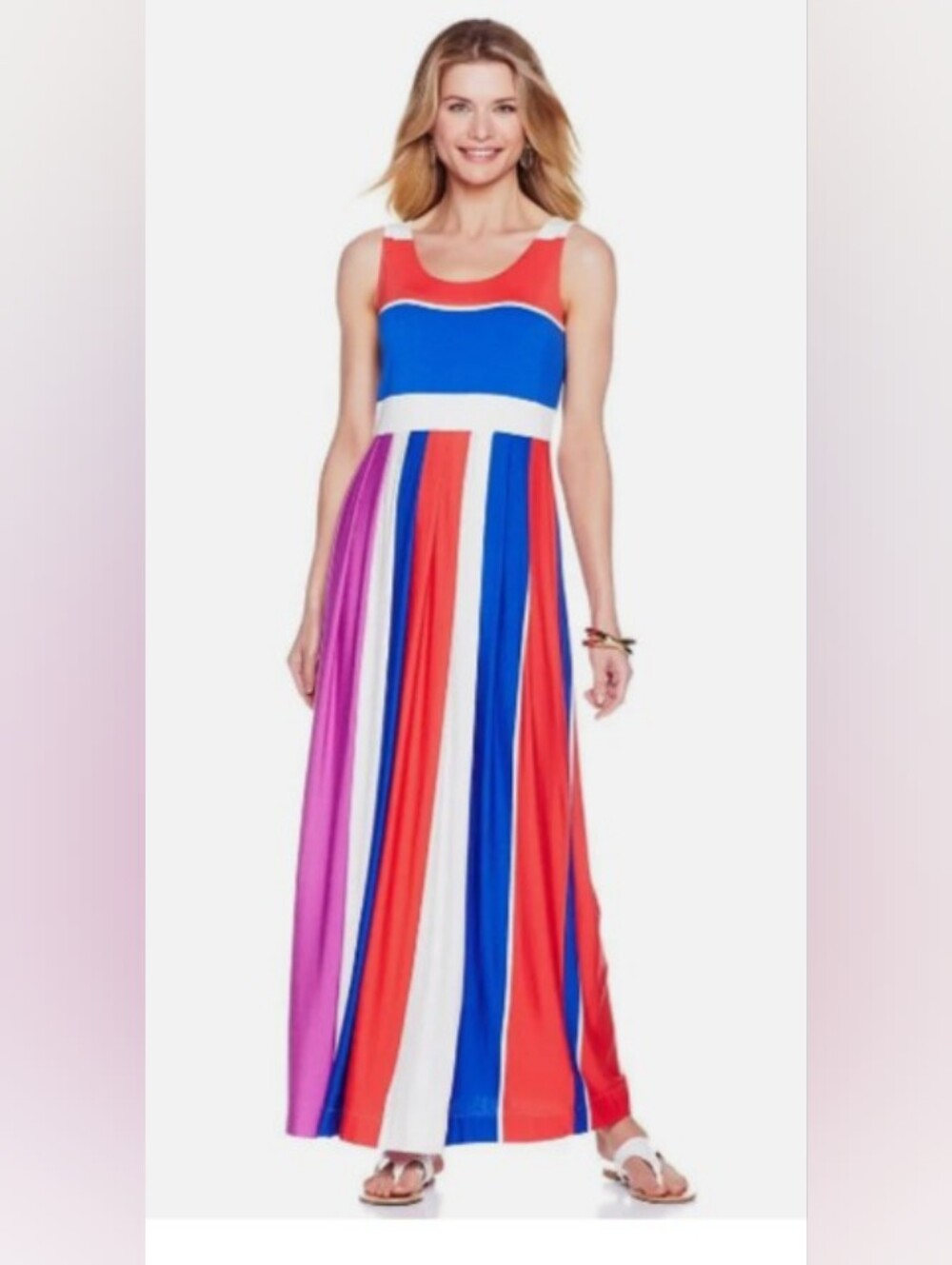 Hot in Hollywood Maxi Dress Size 2X. Zip up Back. Lightweight Colorful